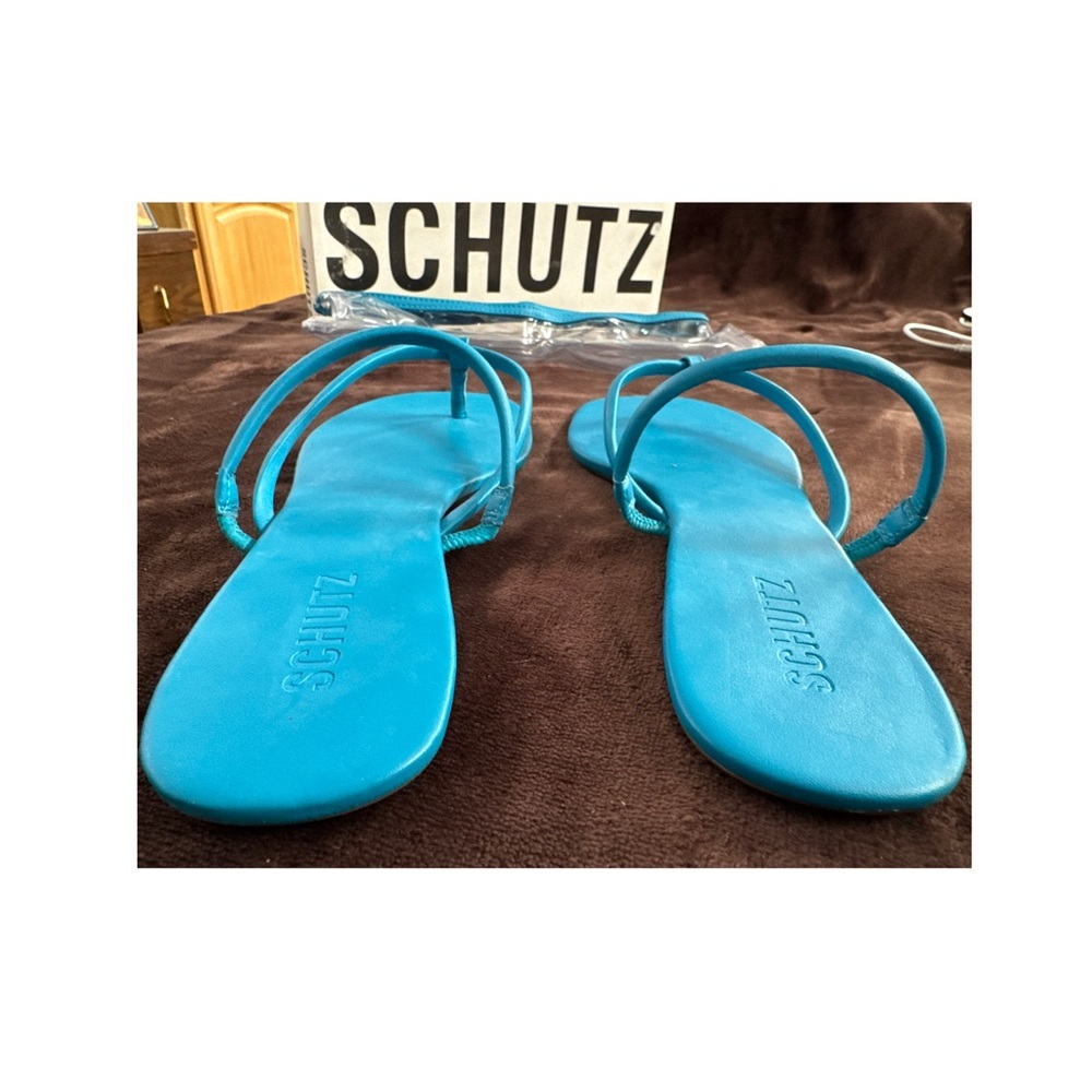 SCHUTZ Bright Blue Sandals season size 9.5 - Picture 7 of 13